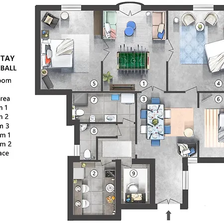 Appartement Velvet 120m2 With Foosball Old Town Belgrado